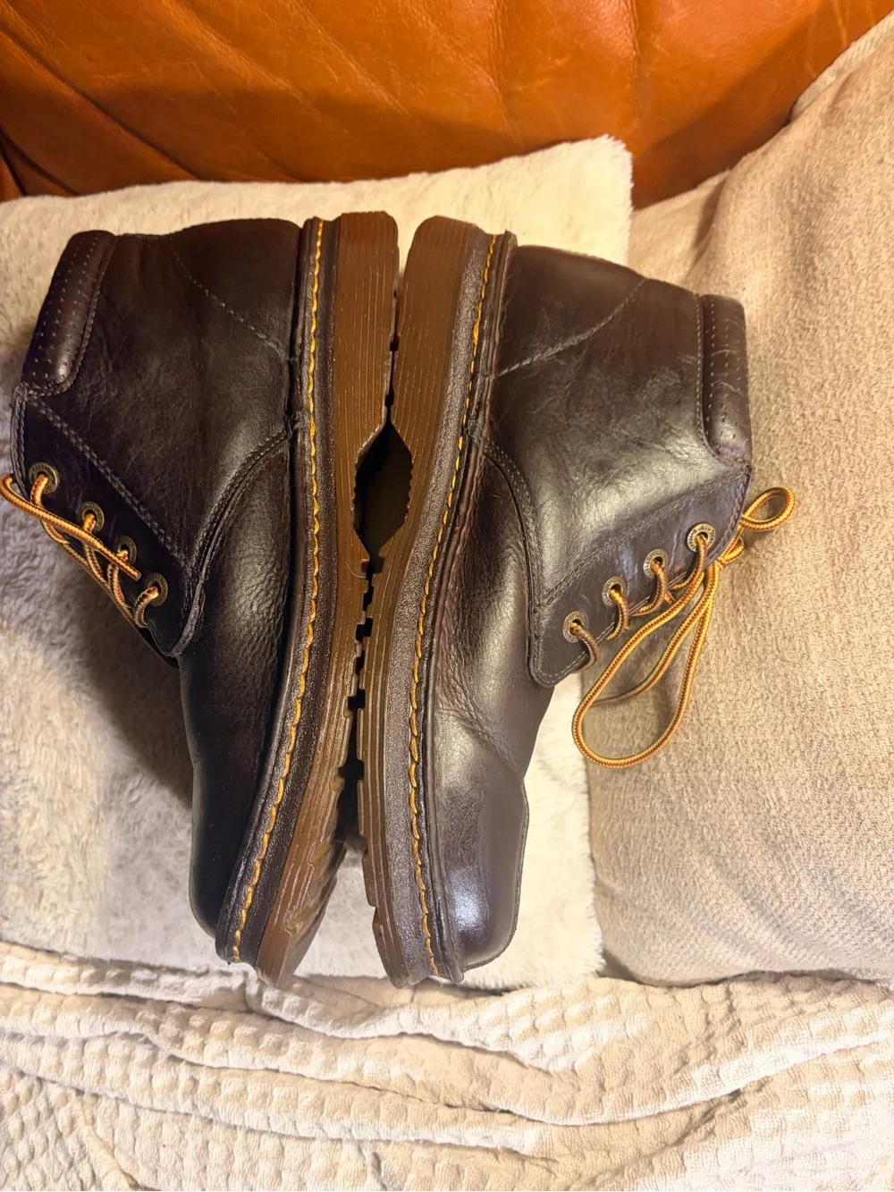 Dr. Martens Men's Dark Brown Leather Chukka Boots with Tan Laces